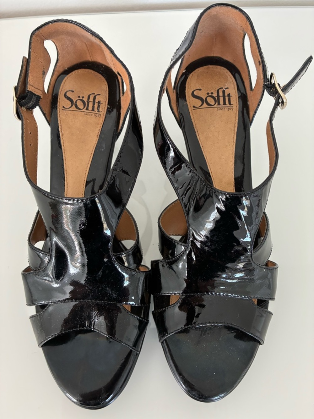 Sofft Strappy Patent Leather Heel Sandals US Size 9.5 NWOB